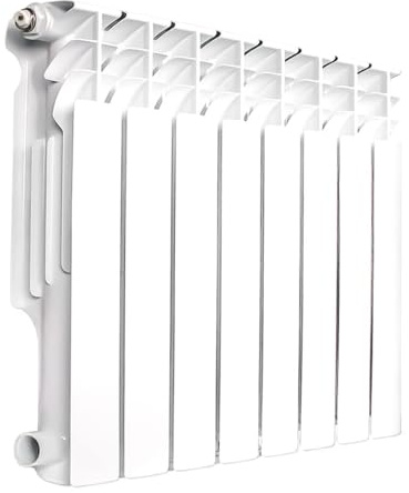 AB Wall-Mounted Radiator Heater with 8 Panels, Light Weight Aluminum Hot Water Radiator for Kitchen, Bedroom and Greenhouse