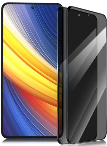 Gelaasso Protector de Pantalla Privacidad para Xiaomi Poco X3 Pro/X3 NFC [2 Piezas], Cristal Templado 9H Resistente Anti-Arañazos, Antirayaduras, Oleófobo, Compatible con Fundas, sin Burbujas