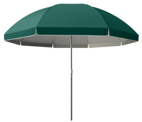 BVDHASDBT Parasol pour table de marché extérieur, parasol de table de marché en aluminium avec inclinaison simple de luxe, pour terrasse, jardin, cour, vert foncé, 3.4M/11FT