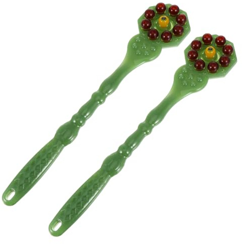 2 Stück Rückenmassagestäbe aus Pvc, Grün, Tragbares Massagegerät | Bruchfest, Praktische Ausführung, für Rückenmassage, Körperpflege und Wellness