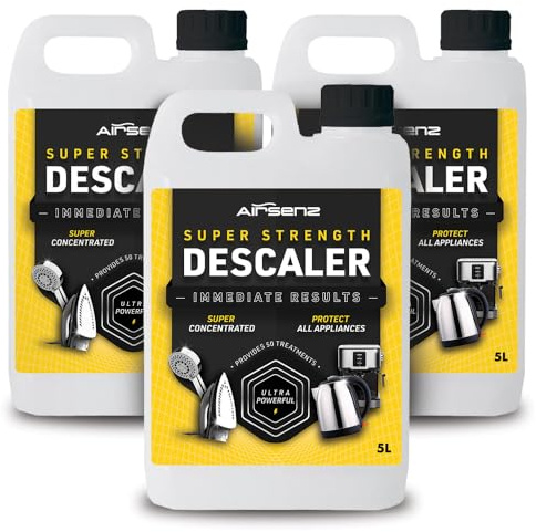 3 x 5L Airsenz Super Strength Descaler - Use on Kettles, Irons, Coffee Machines and More - Instantly Eliminates Limescale