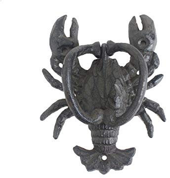 Türklopfer Antik, Türklopfer aus Schmiedeeisen mit Hummer-Motiv, antik, personalisierbar, for Veranda/Garten/Garage/Scheunentor