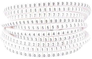 Etiquetas de identificación de cables eléctricos, 500 unidades EC-0/1/2/3 Marcador para cables de 0 a 9 para cables de tamaño 1,5/2,5/4,0/6,0 mm2 Etiqueta marcadores para cables con número de color