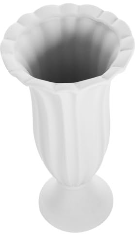 Holibanna Vase Funéraire Céramique Grand Format Gris Blanc Contenant à Fleurs De Cimetière Résistant pour Fleurs Fraîches Ou Artificielles Décoration Commémorative pour Tombeau Et Cimetière