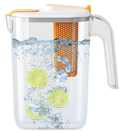 per infusore amniotico da 2600 ml, grande resistente al calore | Cold Brew Tea Pitcher, dispenser per bevande Eced, succo di limone, per acqua per casa, frigorifero, uso esterno