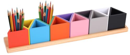 Diegimr Buntstifthalter aus Holz, Schreibtisch-Buntstifthalter aus Holz mit 11 Beweglichen Fächern Stiftebecherhalter Montessori-Buntstift-Organizer für Kinderschreibtisch Büro Zuhause Schulbedarf