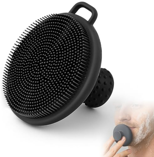 Ithyes Spazzola per la pulizia del viso in silicone, spazzola per il viso per uomini, peeling delicato e rimozione dei punti neri per uomini e donne, adatta per pelli sensibili, 1 confezione (nero)