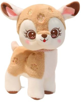 EPRHAY 25cm Niedlicher Gefleckter Hirsch Plüschtier Kuscheltier Weiches Spielzeug Cartoon Baby Hirsch Stofftier Plüschtier Fülltier Spielzeug für Kinder (Brown)