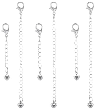 Canvas Trend 6 Pcs Necklace Extender, Adjustable Chain Extender for Necklace Bracelet Anklets, Stainless Steel Safety Chain for Bracelet, for Jewelry Making