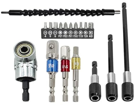 Flexible Drill BIT Extension Set 105°Right Angle Drill Attachment ROTATABLE Joint Socket HEX Socket Adapter