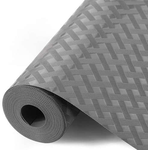 HOTUT Shelf Liners,30cm x 300cm Waterproof Shelf Liner,Kitchen Drawer Liner Drawer Mats,Oil-Proof,Anti-Slip Non-Adhesive,Plastic EVA Material BPA Free,Cupboard Cabinet shelf protector (Grey)