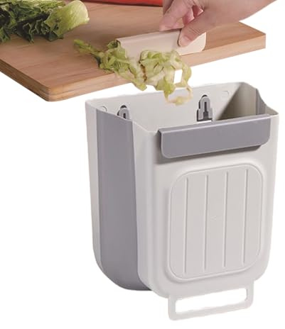 Mihauuke Cubo De Basura De Pared Para Baño - Contenedor De Basura Plegable De 11 Litros,Cubo De Bajo Fregadero - Para Apartamento Oficina Hotel Hospital Cocina Baño Garaje Lavandería
