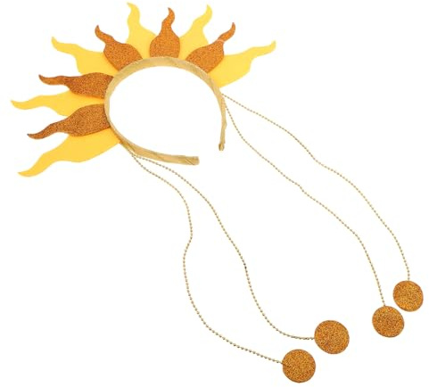 Alipis Serrage-Tête Flammes Clignotantes avec Perles Bandeau Soleil et Flamme pour Femmes et Garçon et Filles Accessoire Cheveux de Fête pour Nouvel An Anniversaire et Cosplay