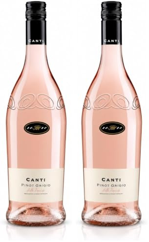 Canti - Pinot Grigio delle Venezie D.O.C., Italian Rosè Dry Wine, Fresh Peachy Flavor With Vibrant Berries and Stone Fruit Taste, 1x750 ml (Pack of 2)