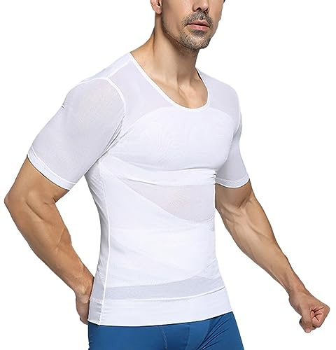 ZUOZUIYQ Mens Body Slimming Mage Vä Termisk kompressionsskjorta Linne Shapewear Midjeträningsbody