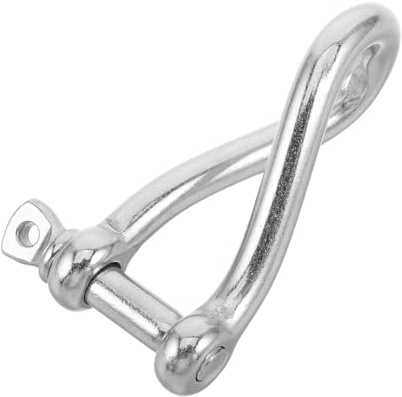 Hohopeti Manille Torsadée Marine en Acier Inoxydable 10 Mm, Chape d'ancrage Robuste Goupille Filetée, Manille à Vis pour Navigation de Plaisance et Voilier