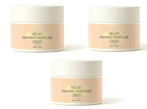 Velvet Priming Moisture Cream, Pore Blurring & Makeup Gripping Primer, Hydrate & Lock Makeup All Day for All Skin(C)