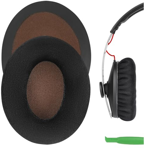 Geekria Comfort Velour Cuscinetti Auricolari di Ricambio per Sennheiser Momentum On-Ear, HD1 On-Ear, Parti di Riparazione con Guida Video (Black Velvet)