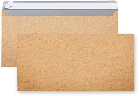 Logbuch-Verlag 50 Briefumschläge vintage braun marmoriert in Kraftpapier-Optik DIN lang 22 x 11 cm - Umschlag Kuvert Briefkuvert Hochzeitseinladung