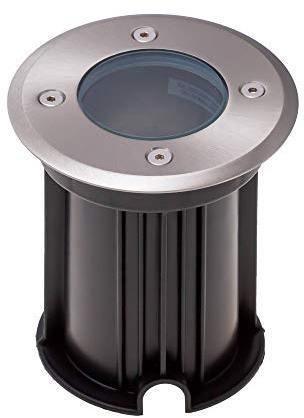 LED Bodeneinbaustrahler 7,5 Watt dimmbar neutralweiß IP65 rund aus Edelstahl, flach und trittfest - GU10 230V als Bodenstrahler - Bodeneinbauleuchte Bodenleuchte Gartenstrahler