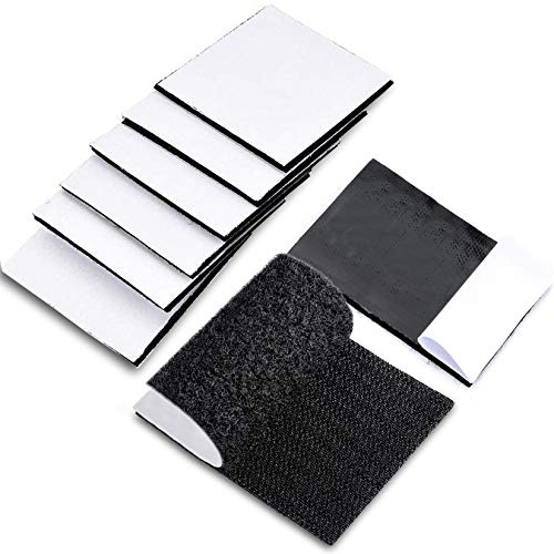 TEUVO 6 Paires Scratch Autocollant, 11 CM Large et 15 CM Long Scratch Adhésif pour Bricolage, Applications de Fixation, de Montage et D'accrochage à la Maison et Bureau