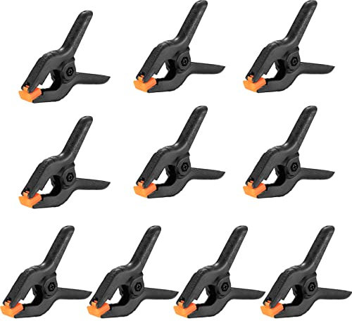 10 Pcs Spring Clamps, 3 inch Heavy Duty Nylon Spring Clips, Woodworking Tension Clamps, Plastic Grip Spring Clips Clamps for DIY Projects, Photo Studios, Photo Background