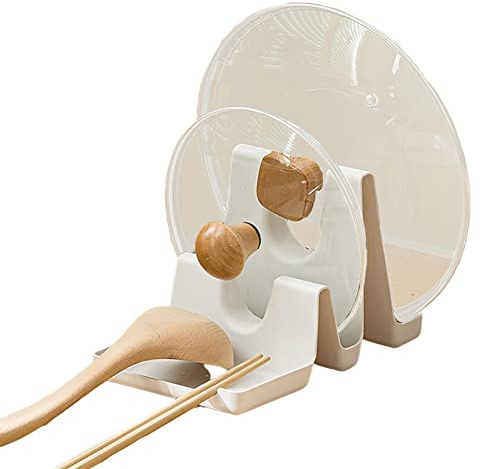 Support Multifonction pour Casserole, Couvercle panoramique, Support Planche à découper, louche et cuillère, étagère Multi-usages pour Casserole et poêle, Plateau à hacher