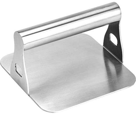 Yardwe Smash Burger Press 5. 1 Pollice Piazza Hamburger Smasher In Acciaio Inox Hamburger Press Grill Press Tool Per Flat Top Piastra Grill Cottura 13 Cm