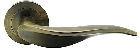 MICEL - 04943 - Juego de Manilla con Roseta (50 mm) y Maneta Ergonómica en Aluminio, Acabado cuero, Color bronce, 135 x 50 x 70 mm