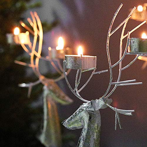 Kerzenhalterhalter Weihnachtshirsch Tee Light Kerzenhalter Center Candlestick Party Decor Home Dekorative Kandelaber (Size : S)
