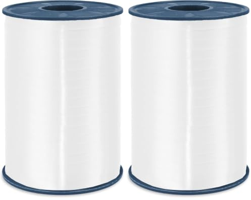 C.E. Pattberg Geschenkband reinweiss, 500 Meter Ringelband 5 mm zum Basteln, Dekorieren & Verpacken von Geschenken zu jedem Anlass (Packung mit 2)