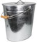 Seau à cendres galvanisé avec couvercle, 24 l, seau à charbon avec poignée de transport, seau de cheminée pour charbon et cendres, seau polyvalent pour l'intérieur et l'extérieur, cheminée, barbecue