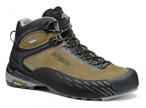 ASOLO Men's Eldo MID LTH GV Water-Resistant Suede Upper Lace-Up Mid-Cut Approach Shoes with Vibram Grip for Hiking & Trekking, Truffle, 10