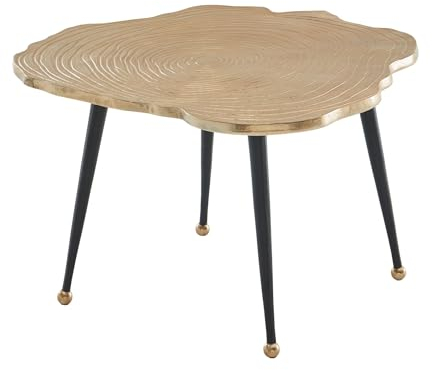 möbelando Couchtisch Baumscheibe Metall Sofatisch 64x64x37 Tisch Wohnzimmertisch