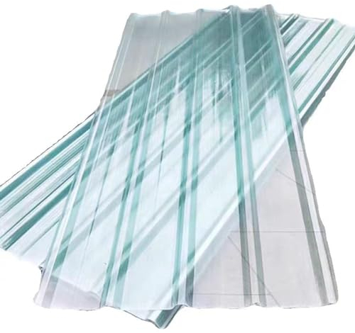 Transparent Wellplatten,Hohe Lichtdurchlässigkeit Wellplatte Dachpaneele,Flammhemmende FRP-Tageslichtplatte,Wellplatte Glasfaser-Tageslichtplatten,1 Stück Schuppendachplatte (0.9x1.1m/35x43in)