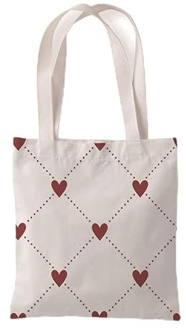 Kinde Jutebeutel Geometrisches Rot Tote Bag Baumwolle Hanf Stoffbeutel Große Kapazität Stofftasche Faltbar Jutetasche Langlebig Baumwolltasche Bedruckt Stoffbeutel zum Bemalen Waschbar 30x40cm/1 Pcs