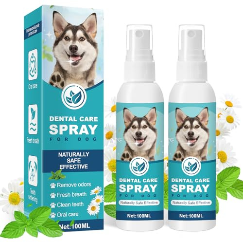 Dentalspray für Hunde 2 Stück Hund Zahnstein Spray Dental Zahnspray Zahnsteinspray Zahnpflegespray Oral Care Mundreinigungsspray Entfernt Zahnsteinentferner Zahnreinigung Zahnpflege Geschmacklos