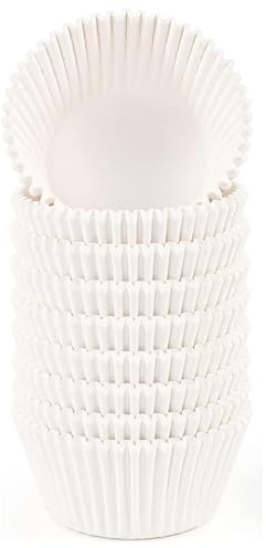 300 Stück Muffinförmchen Papier, Cupcake Förmchen, Muffins Papierförmchen, Geeignet zum Backen, Desserts, Geburtstage, Partys, Hochzeiten (Weiß,7 cm x 5 cm x 3,2 cm)