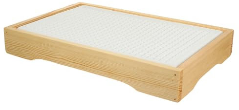 Amosfun Sushi Salmon Freshness Ice Plate Seafood Dinner Tray Rectangle Wooden Base Cold Insulation Food Tray for Kitchen and Party Use