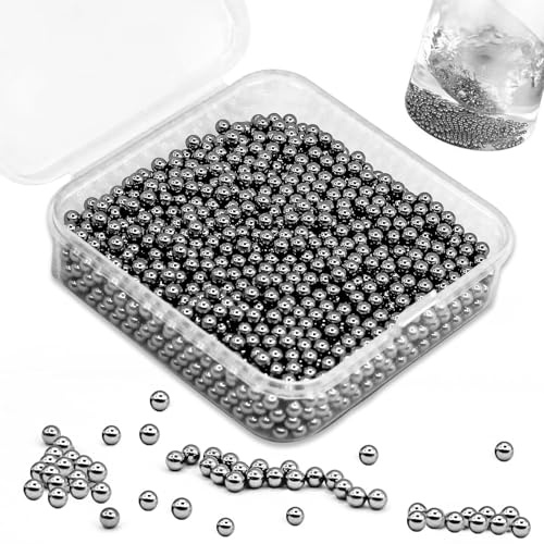 FLEXNOVA 1600 Stück Edelstahl Reinigungsperlen, 3mm Reinigungsperlen für Flaschen Glasflaschen, Edelstahlkugeln Reinigungsperlen Flaschenreiniger für Dekanter Vase Karaffen Flaschen Rostfreie
