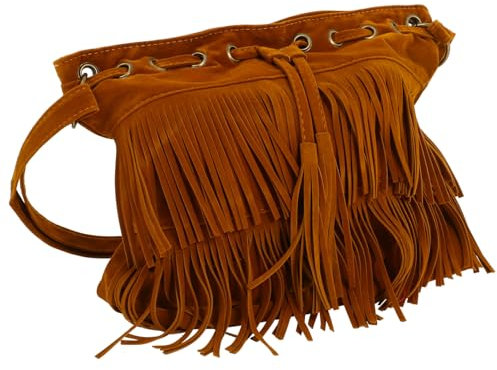 ROMISBABA Tasche Aus Samtstoff Für Damen Umhängetasche Mit Fransenquaste in Braun Einkaufstasche Mit Innenfach Für Smartphones Und Geldbörsen Retro-inspiriertes Design Als Schultertasche