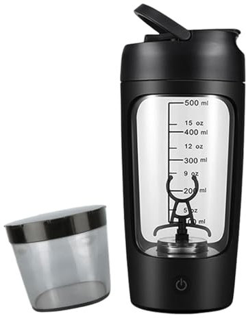 GAOSHA Elektrischer Shaker mit Pulverfach 650ml Shaker Proteinshake Wiederaufladbarer Proteinmixer Shaker für Proteinshake