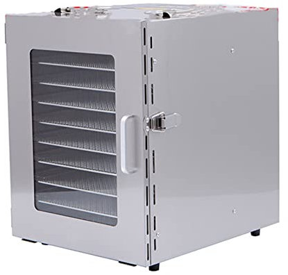 Disidratatore per Alimenti con Vassoi in Acciaio Inossidabile, Essiccatore per Alimenti, Temperatura Digitale Regolabile da 30 a 90 ℃ e Timer 24 Ore, per Frutta, Verdura, Carne, Funghi, Erbe, Sementi