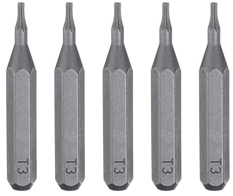 sourcing map T3 Torx-Schraubendreher-Bits, 5/32 Zoll Sechskantschaft, 28 mm Länge, magnetischer Stern, 6-Punkt-Kopf-Sechskant-Bits, S2-Stahl-Schraubendreher-Bits für elektrische Schraubendreher,