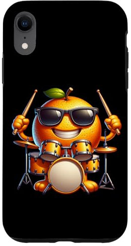 Drums Orange Fruit Rire Batterie Solaire Coque pour iPhone XR