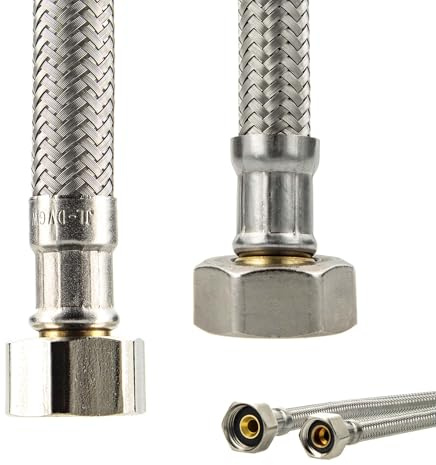 tecuro Sanitär Verbindungsschlauch Flexschlauch - 3/8 ÜWM x 1/2 ÜWM x 500 mm - KTW-A- DVGW
