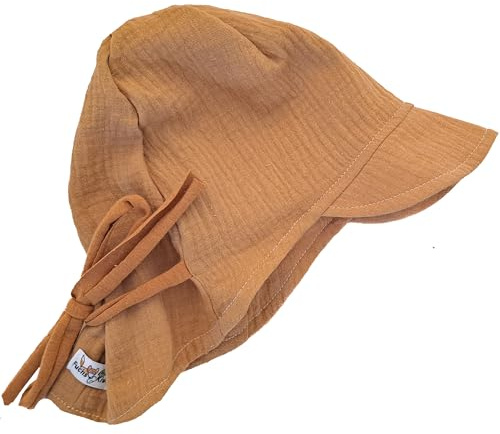 Fuchs & Kiwi Baby Sommerhut Musselin – UV-Schutz 50+ & atmungsaktiv – Mitwachsend – 100% Baumwolle – Öko-Tex – Sonnenhut Baby – Handmade in Berlin