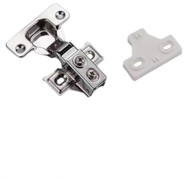 2 piezas de acero inoxidable de brazo corto bisagra hidráulica gabinete forma de copa 35 mm bisagra de gabinete hardware amortiguador de puerta adecuado for gabinete lado estrecho(Half overlay)