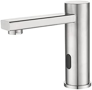 Automatischer, berührungsloser Sensor-Waschtischarmatur, Edelstahl, gebürstete Sensorarmaturen für Waschbecken, Kaltwasserhahn, Badezimmer-Waschtischarmatur