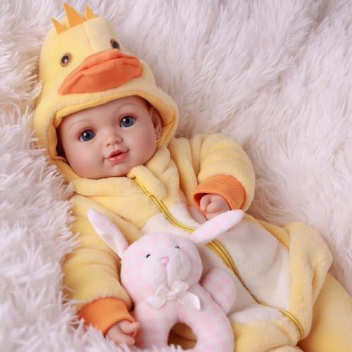 BABESIDE 17 Inch Lifelike Baby Doll, Sweet Smiling Soft Bodied Realistic Baby Doll Girl with Clothes & Accessories, Gift for Ages 3+ Girls, Pretend Play & Collectors